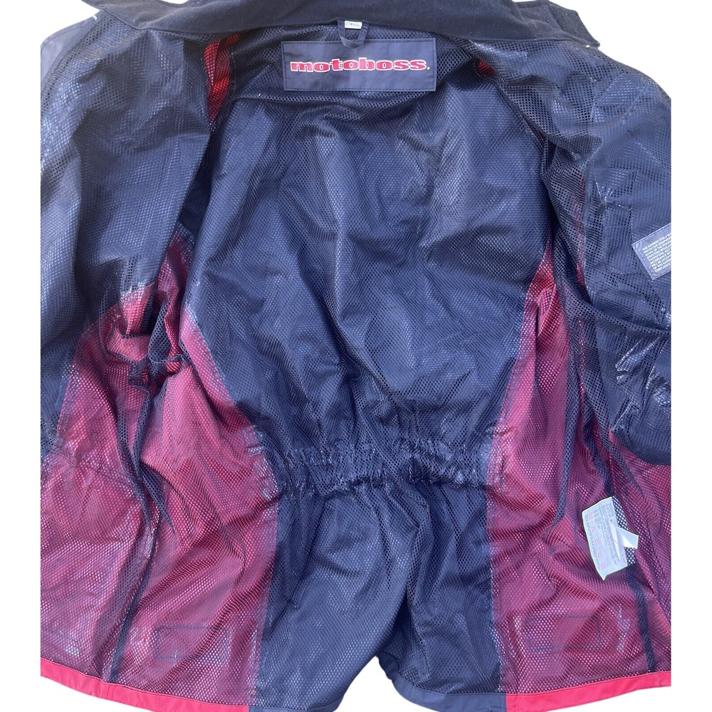 Motoboss Motorcycle Men's Packable Waterproof‎ Jacket Large Black Red Packable - Picture 8 of 11